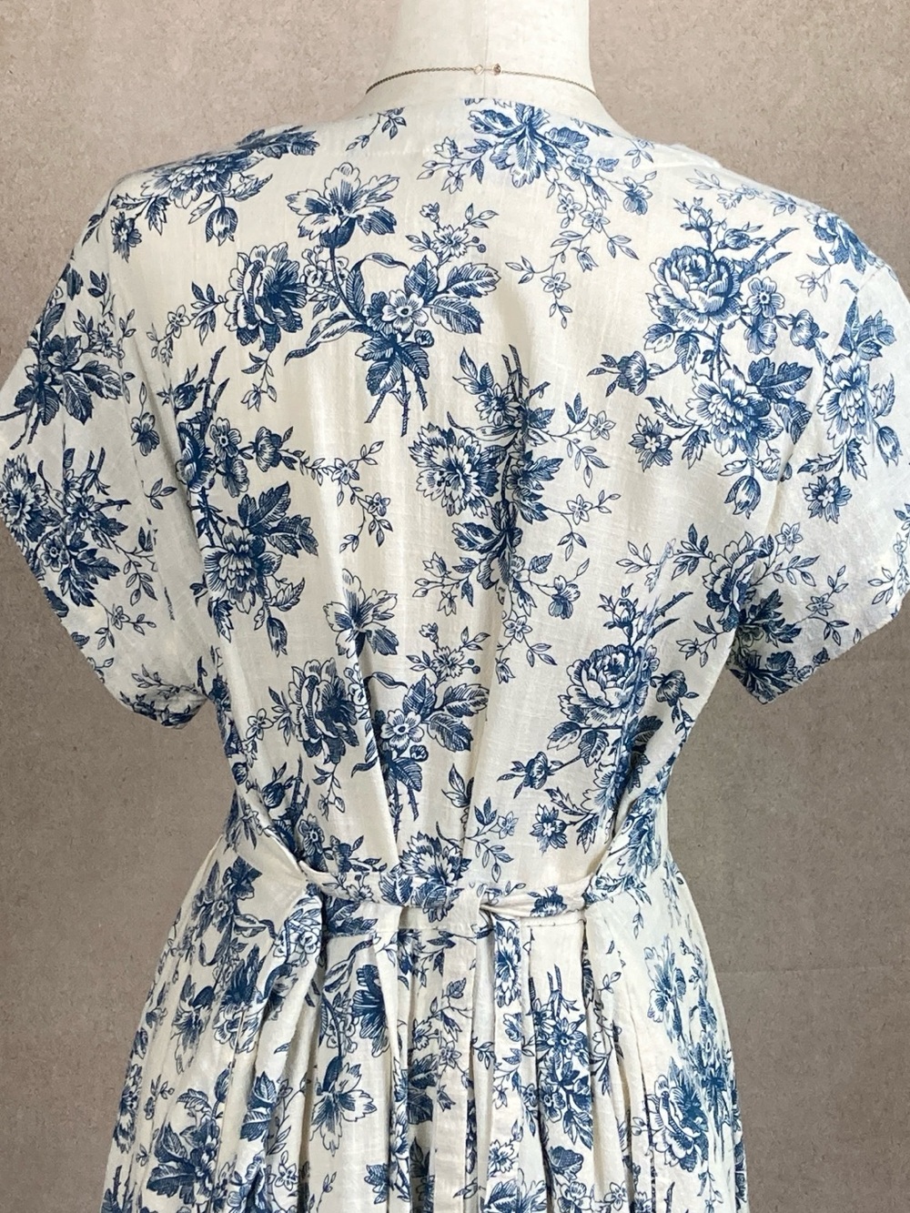 April Cornell Cream Maxi Dress with Blue Floral Print - Picture 4 of 14